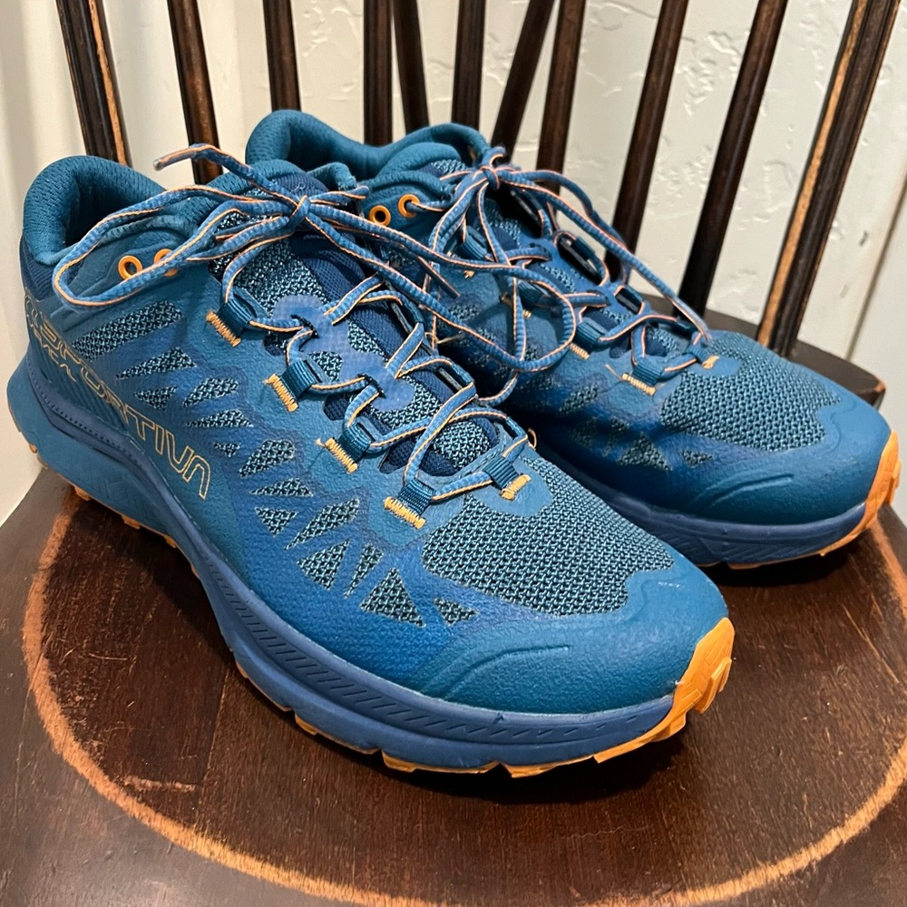 La Sportiva Blue and Orange Sneakers